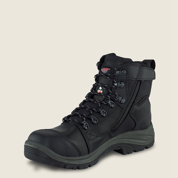 Red Wing Safety Boots Black - Mens Trades - 6-inch Side-zip Waterproof Csa Toe - 4120-LKIFB